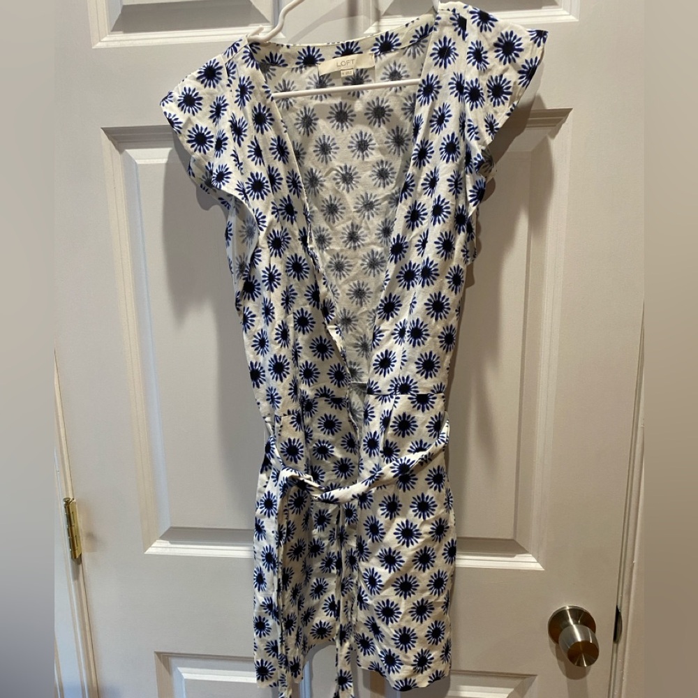 Loft floral print linen blend romper